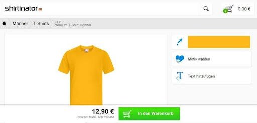 Control for Shirtinator