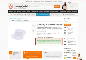 control version of the a/b test on Drukwerkdeal's website