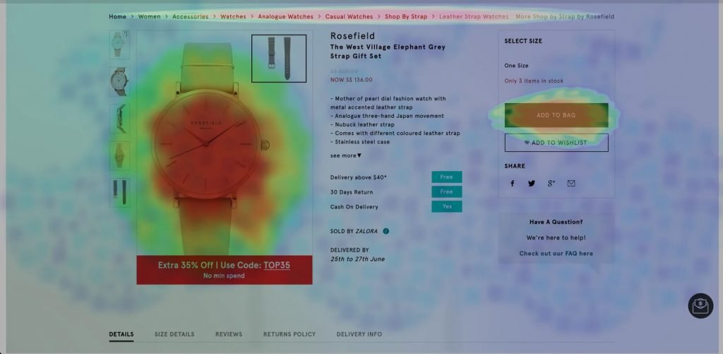 Heatmap Of Watch Website For User Design 1