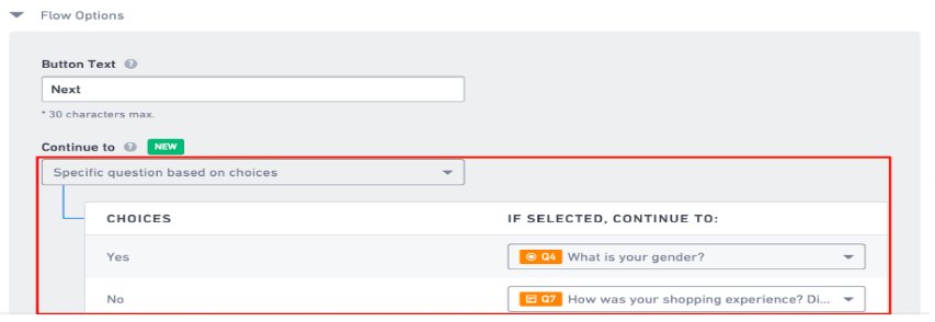 VWO Surveys' survey logic feature