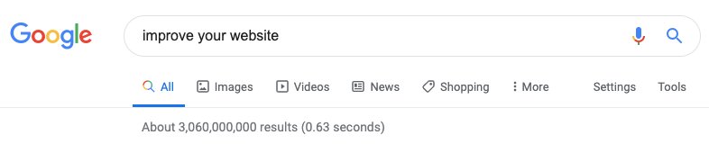 screenshot of Google search for improve your website
