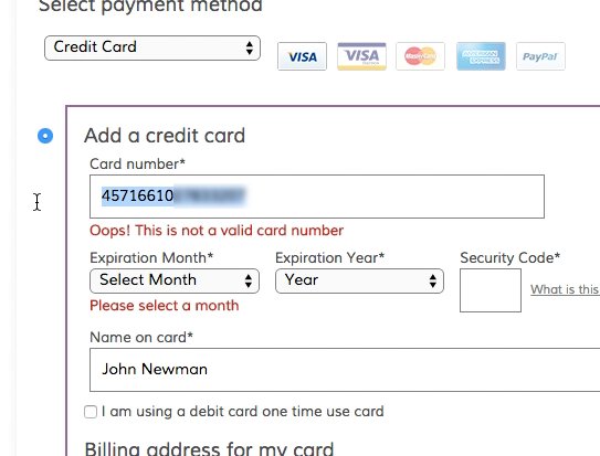 prompting error on form fields to reduce the chances of abandonment