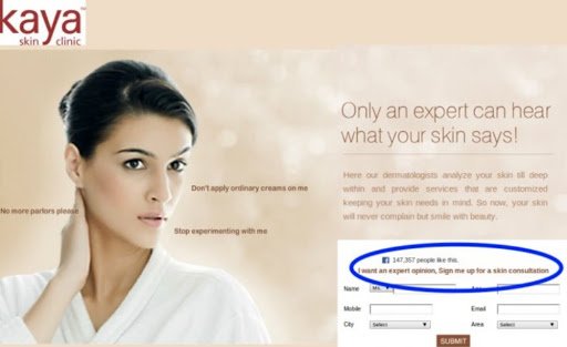 Landing Page For Kaya Skin Clinic