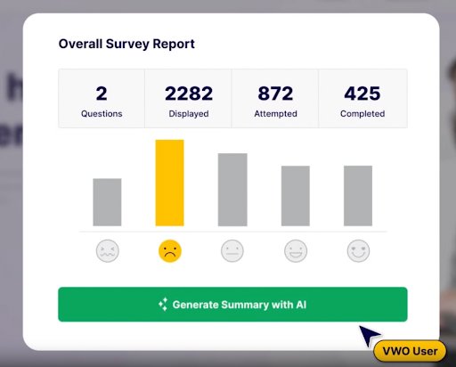 VWO Behavior analytics - on-page surveys