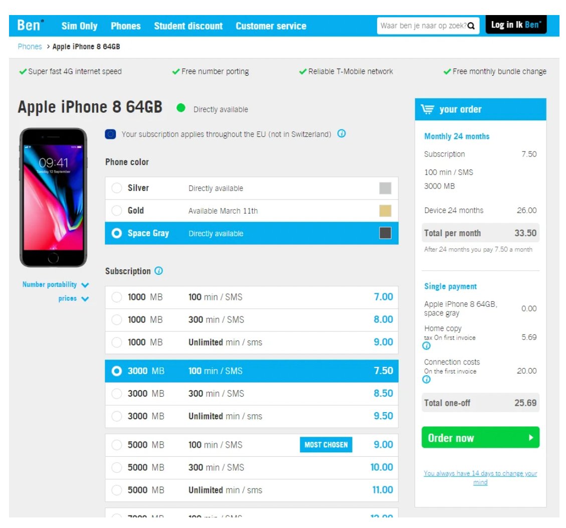 Ben, a mobile and telecom company - Variation
