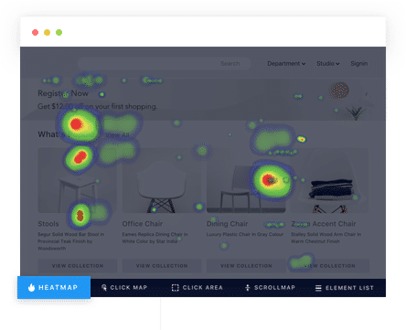 VWO insights website heatmaps