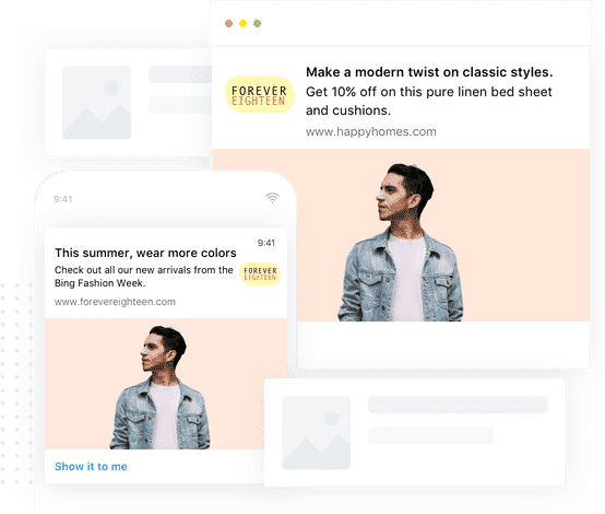 screenshot of example of web push notifications