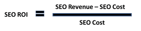 roi formula showing the calculation of ROI from SEO